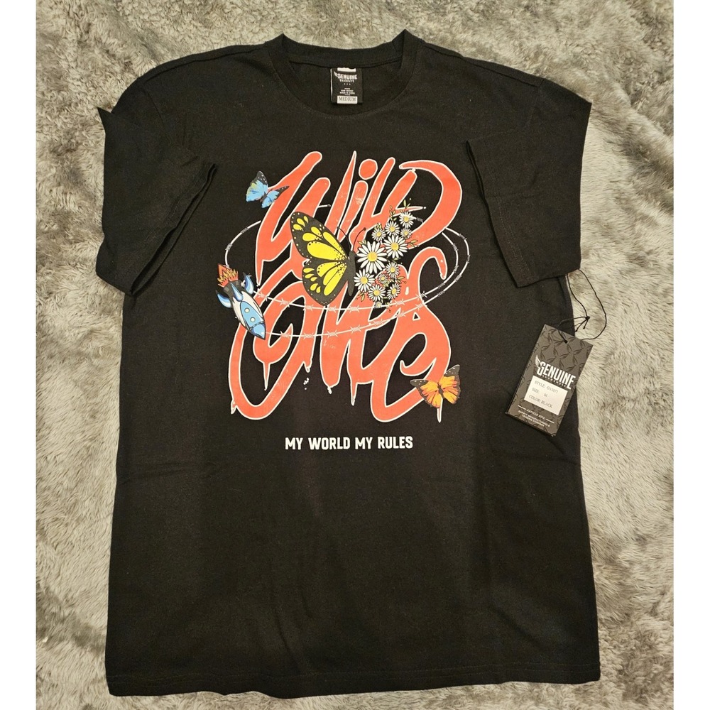 Wild One My World My Rules T-shirt ‎ Black Size Medium